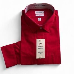 NWT Saddlebred Big & Tall Solid Red Dress Shirt 2XLT